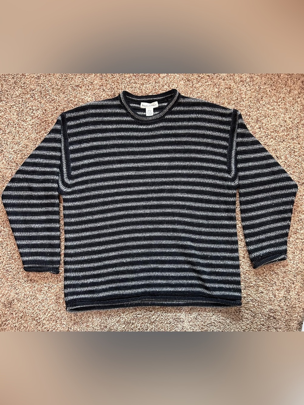 ★ VINTAGE 90s BANANA REPUBLIC ROLLNECK STRIPED Wool/Alpaca SWEATER, Men’s XL